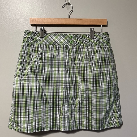 Lole Green Plaid Water Repellent Quick Dry Skort - Picture 5 of 10